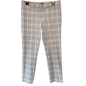 Amanda + Chelsea Plaid Stretch Pants Grey Size 6